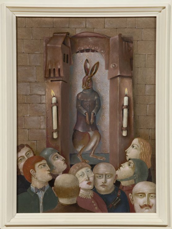 Surrealistisches Gemälde: der Hasenschrein